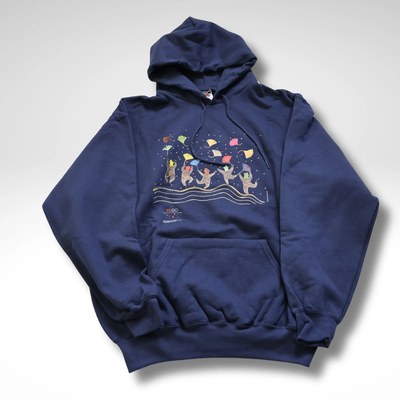 FELPA BLU NAVY CON CAPPUCCIO