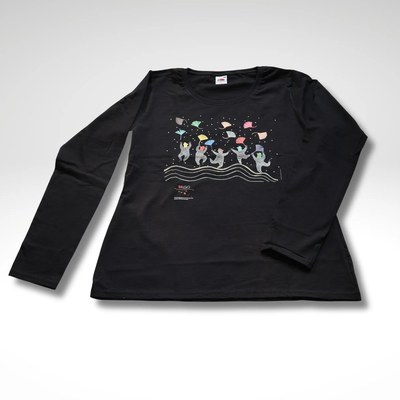 T-SHIRT A MANICA LUNGA NERA DA DONNA